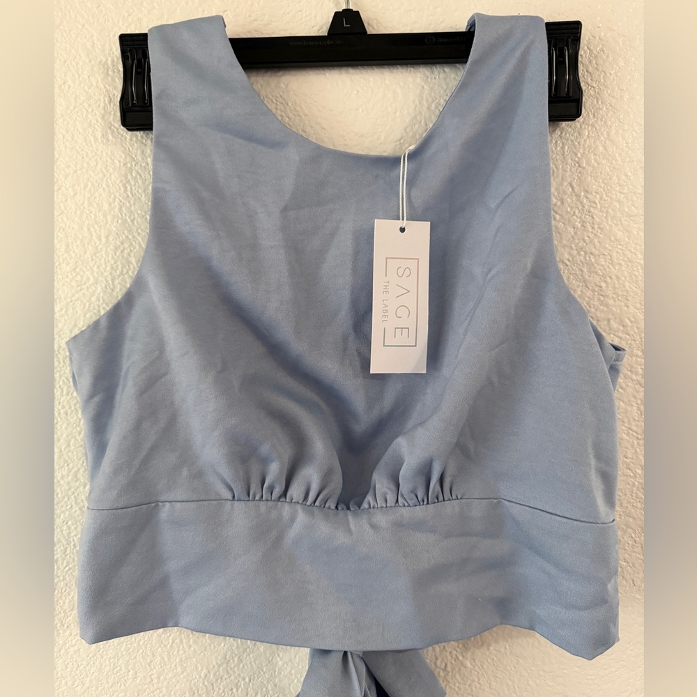 Sage Light Blue Top